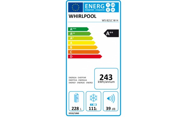 WHIRLPOOL W5821CWH - &Eacute;tiquette &eacute;nergie