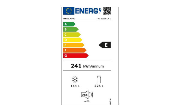 WHIRLPOOL W5821EFOX1 - &Eacute;tiquette &eacute;nergie v2