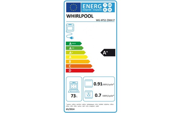 WHIRLPOOL W6 4PS1 OM4 P - &Eacute;tiquette &eacute;nergie