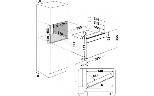 WHIRLPOOL W6 MW361 - Dimensions