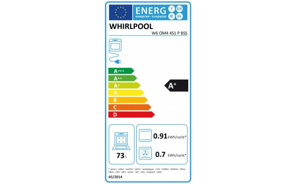 WHIRLPOOL W6 OM4 4S1 P BSS - &Eacute;tiquette &eacute;nergie