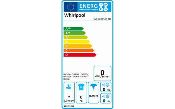WHIRLPOOL W6W045SRFR - &Eacute;tiquette &eacute;nergie
