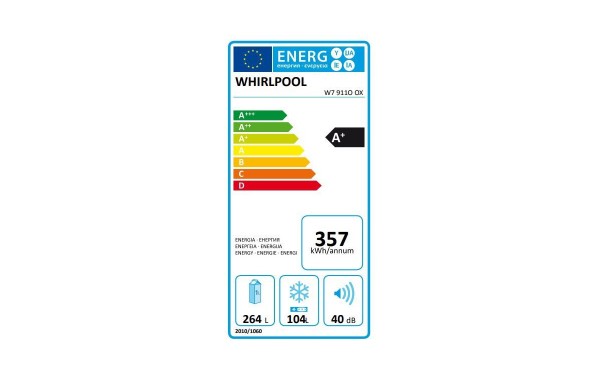 WHIRLPOOL W7911OOX - &Eacute;tiquette &eacute;nergie