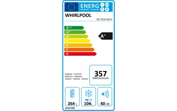 WHIRLPOOL W7912IOXH - &Eacute;tiquette &eacute;nergie