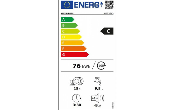 WHIRLPOOL W7FHP43 - &Eacute;tiquette &eacute;nergie v2