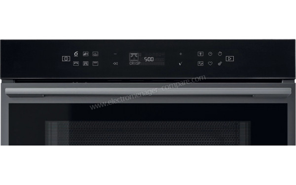 WHIRLPOOL W7MD440BSS - Vue de la poign&eacute;e et du bandeau de commandes