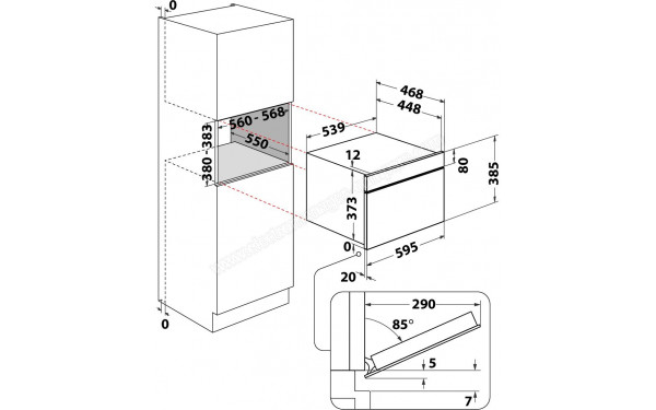 WHIRLPOOL W7MD440BSS - Dimensions