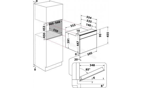 WHIRLPOOL W7 MW461 - Dimensions