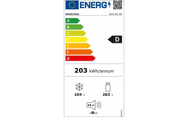 WHIRLPOOL W7X93TMX - &Eacute;tiquette &eacute;nergie v2