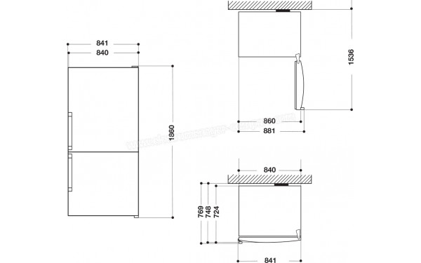 WHIRLPOOL W84BE72X2 - Dimensions