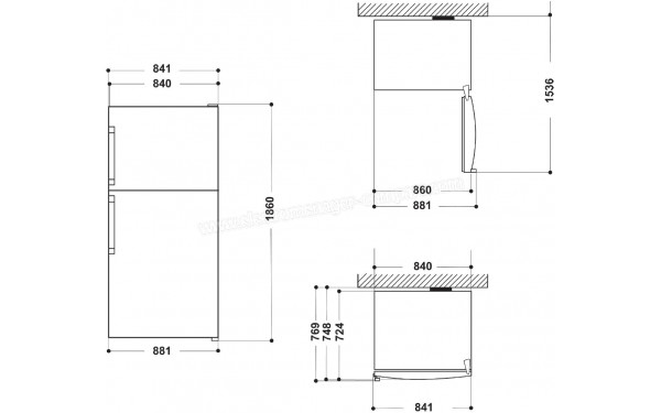 WHIRLPOOL W84TE72X AQUA2 - Dimensions