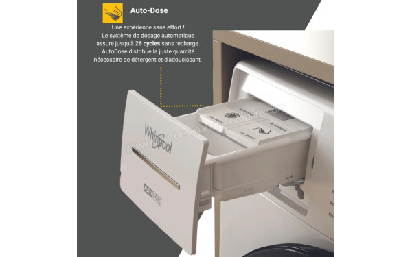 WHIRLPOOL W899ADFR - Zoom sur le tiroir lessiviel