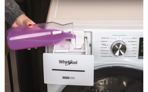 WHIRLPOOL W8X89ADSILENCEFR - Zoom sur le tiroir lessiviel