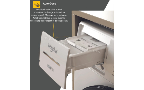 WHIRLPOOL W8X89ADSILENCEFR - Zoom sur le tiroir lessiviel