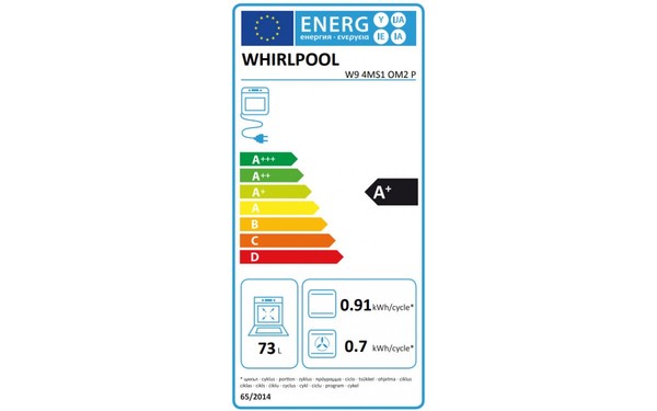 WHIRLPOOL W9 4MS1 OM2 P - &Eacute;tiquette &eacute;nergie