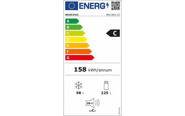 WHIRLPOOL W9C841COX - &Eacute;tiquette &eacute;nergie v2