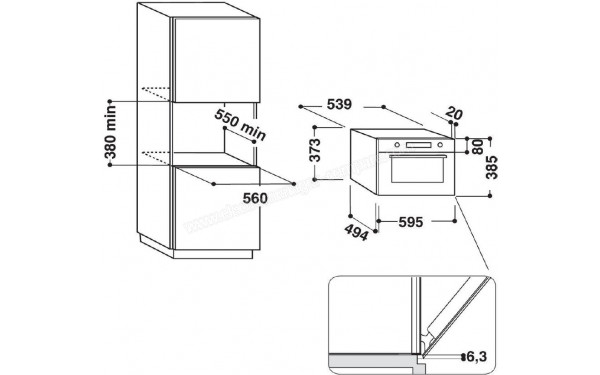WHIRLPOOL W9 MD260 IXL - Dimensions