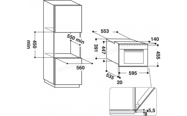WHIRLPOOL W9 MW261 IXL - Dimensions