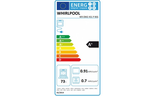 WHIRLPOOL W9 OM2 4S1 P BSS - &Eacute;tiquette &eacute;nergie