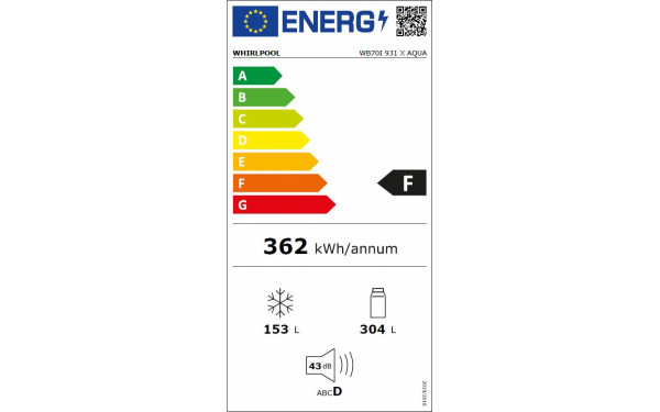 WHIRLPOOL WB70I931XAQUA - &Eacute;tiquette &eacute;nergie v2