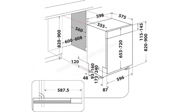 WHIRLPOOL WBC3C34PX - Dimensions