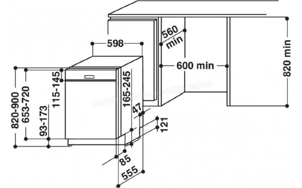 WHIRLPOOL WBC3C34PX - Dimensions