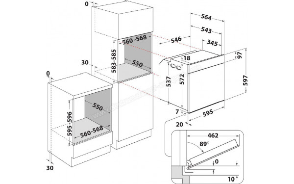 WHIRLPOOL WBI4IS8PM1BAF - Dimensions