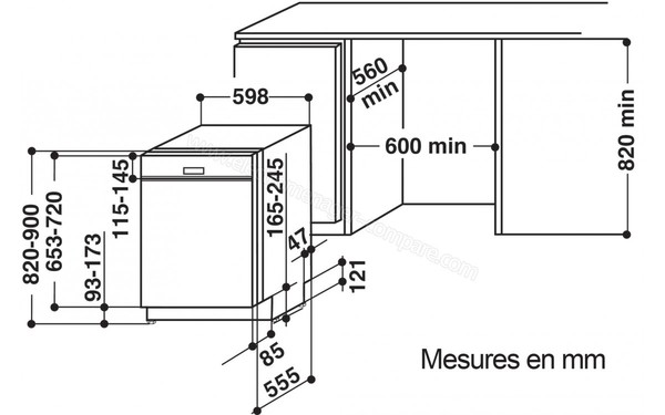 WHIRLPOOL WBO3O32PI - Sch&eacute;ma d'encastrement