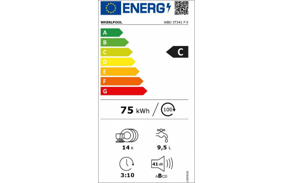 WHIRLPOOL WBO3T341PX - &Eacute;tiquette &eacute;nergie v2
