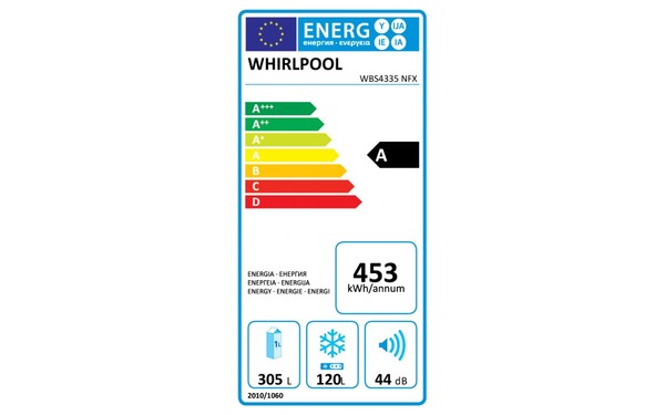 WHIRLPOOL WBS4335NFX - &Eacute;tiquette &eacute;nergie