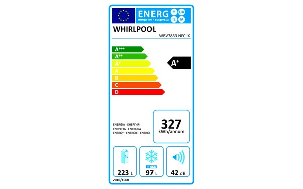 WHIRLPOOL WBV7833NFCIX - &Eacute;tiquette &eacute;nergie