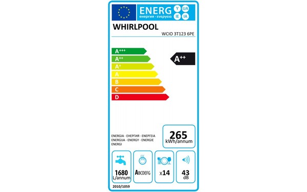 WHIRLPOOL WCIO3T1236PE - &Eacute;tiquette &eacute;nergie