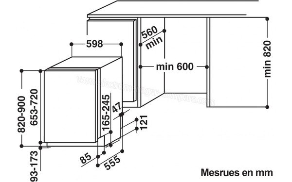 WHIRLPOOL WCIO3T333DEF - Sch&eacute;ma d'encastrement