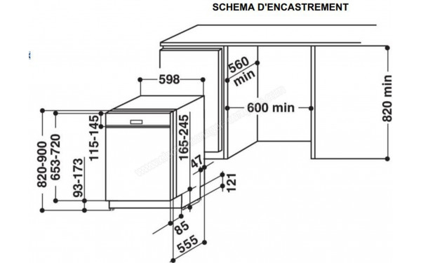WHIRLPOOL WCIO3T341PES - Dimensions