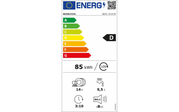 WHIRLPOOL WDIC3C34PE - &Eacute;tiquette &eacute;nergie v2
