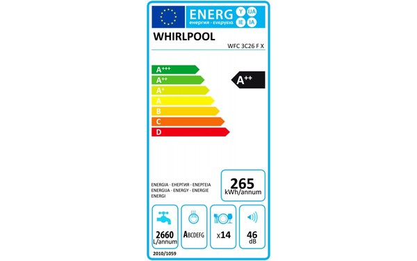 WHIRLPOOL WFC3C26FX - &Eacute;tiquette &eacute;nergie