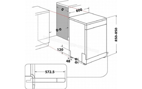 WHIRLPOOL WFC3C34APX - Dimensions