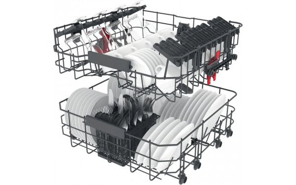 WHIRLPOOL WFC3C34 - Vue du panier inf&eacute;rieur et sup&eacute;rieur