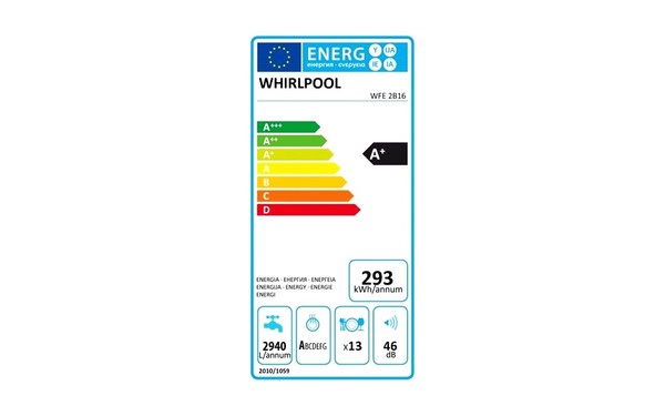WHIRLPOOL WFE2B16 - &Eacute;tiquette &eacute;nergie