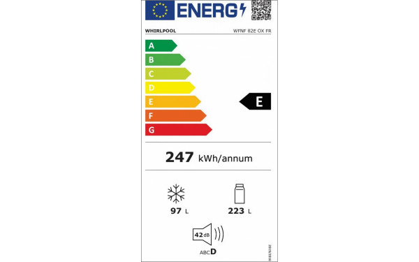WHIRLPOOL WFNF82EOXFR - &Eacute;tiquette &eacute;nergie v2