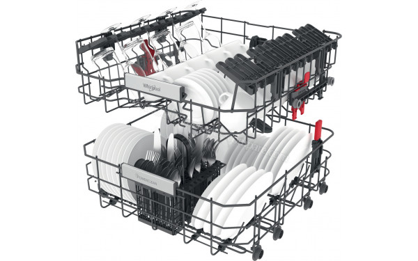 WHIRLPOOL WFO3T141PX - Vue du panier inf&eacute;rieur et sup&eacute;rieur