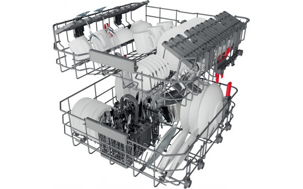 WHIRLPOOL WFO3T242P - Vue du panier inf&eacute;rieur et sup&eacute;rieur