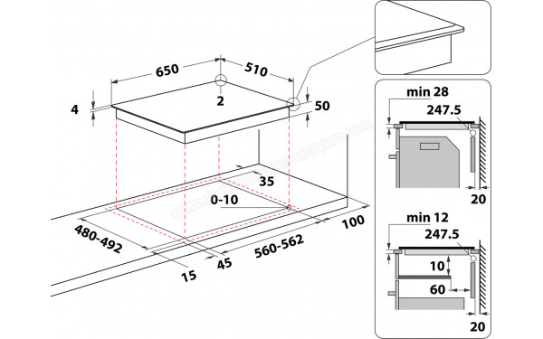 WHIRLPOOL WFS4665CPBF - Dimensions