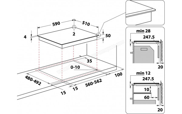 WHIRLPOOL WFS5060CPBF - Dimensions