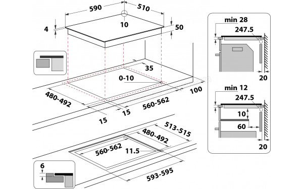 WHIRLPOOL WFS9860CPNE - Dimensions