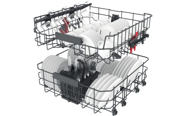 WHIRLPOOL WH2FD14BN70 - Vue du panier inf&eacute;rieur et sup&eacute;rieur