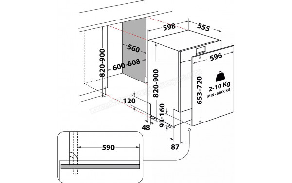 WHIRLPOOL WH3ITC14B4N6LW - Dimensions