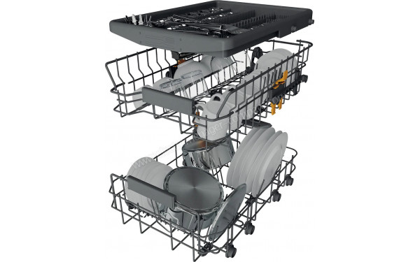 WHIRLPOOL WH6FC11BS7A0W - Vue du panier inf&eacute;rieur, sup&eacute;rieur et tiroir sup&eacute;rieur