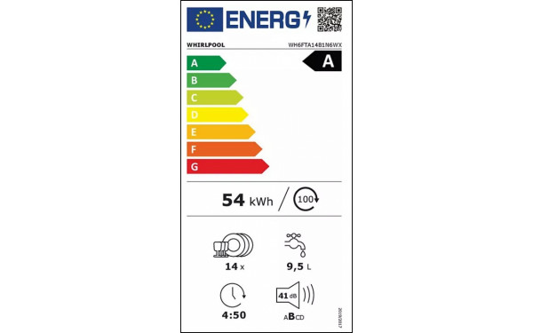 WHIRLPOOL WH6FTA14B1N6WX - &Eacute;tiquette &eacute;nergie v2