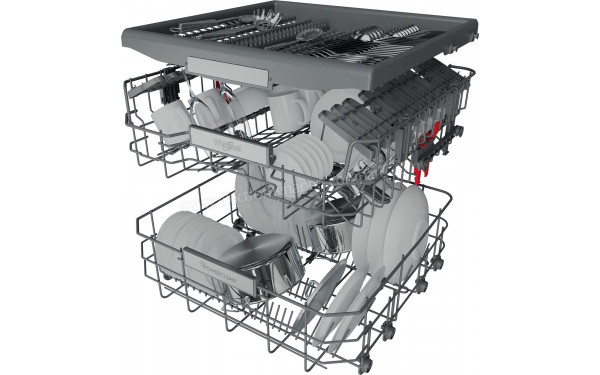 WHIRLPOOL WH6IA14BN7A0 - Vue du panier inf&eacute;rieur, sup&eacute;rieur et tiroir sup&eacute;rieur